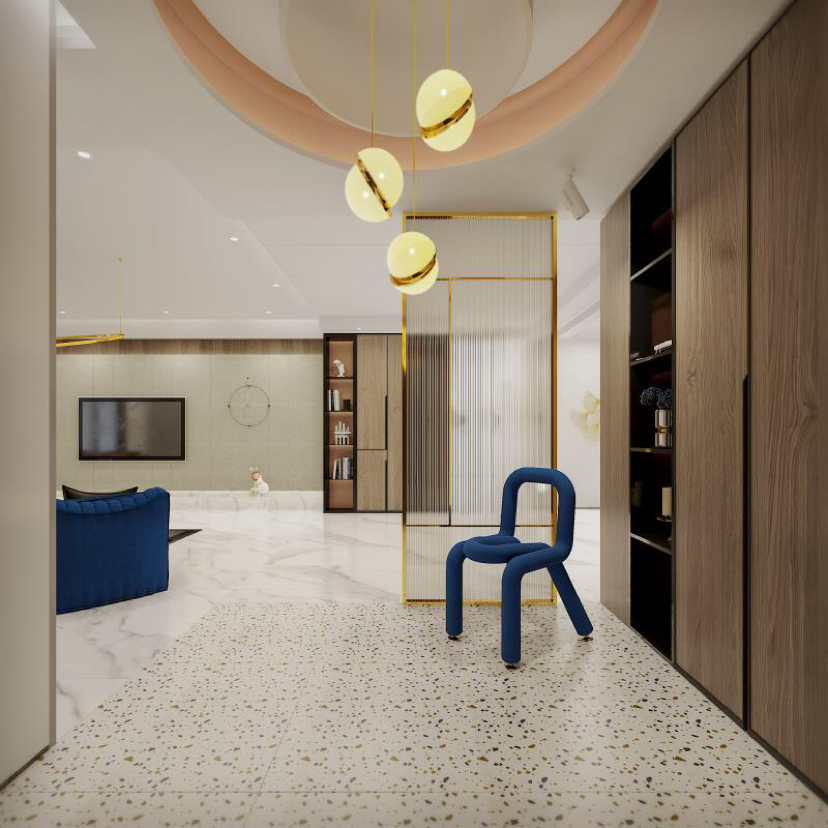 现代轻奢风格家装设计室内装修效果图-玄关 现代轻奢风格家装设计室内装修效果图-玄关