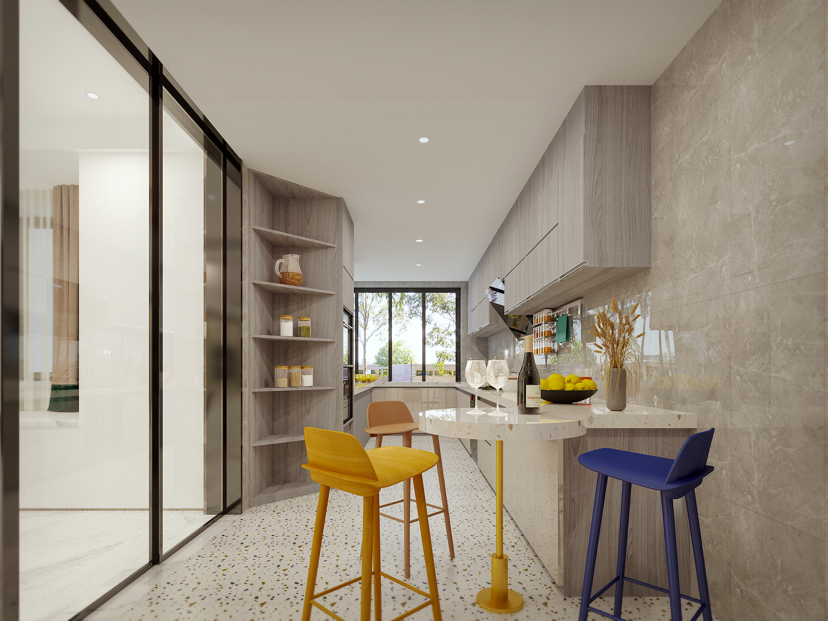 现代轻奢风格家装设计室内装修效果图-厨房 现代轻奢风格家装设计室内装修效果图-厨房