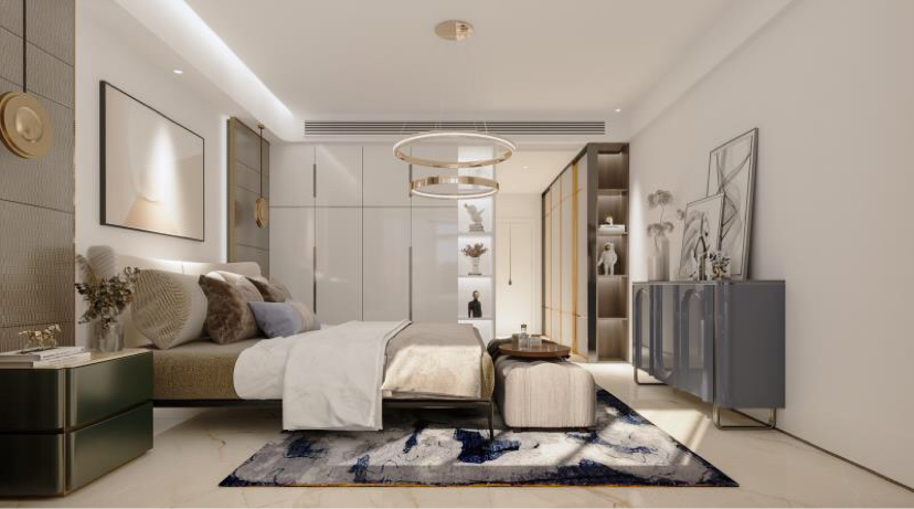 现代轻奢风格家装设计室内装修效果图-卧室 现代轻奢风格家装设计室内装修效果图-卧室