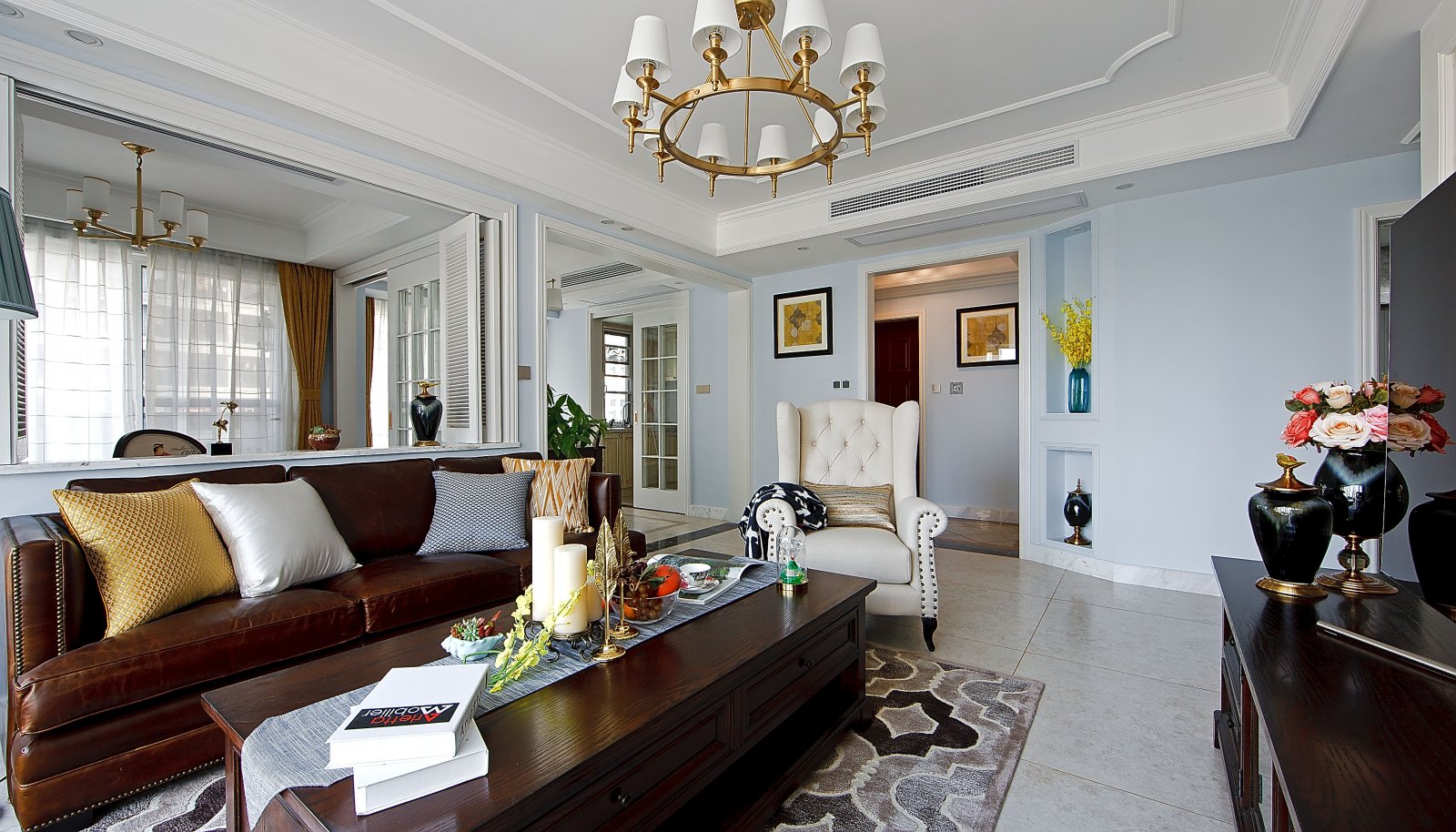 装修案例简约美式风格室内装修效果图-客厅 装修案例简约美式风格室内装修效果图-客厅