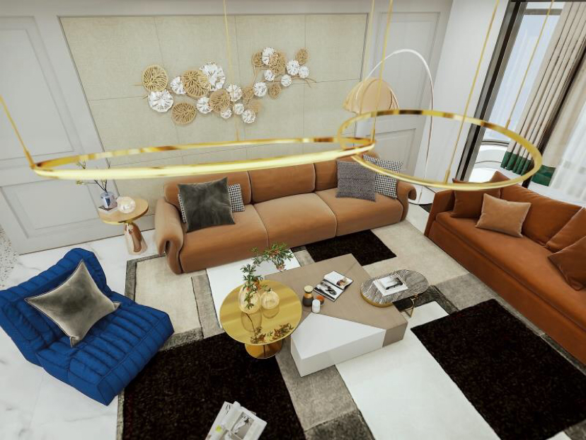 现代轻奢风格家装设计室内装修效果图-客厅 现代轻奢风格家装设计室内装修效果图-客厅