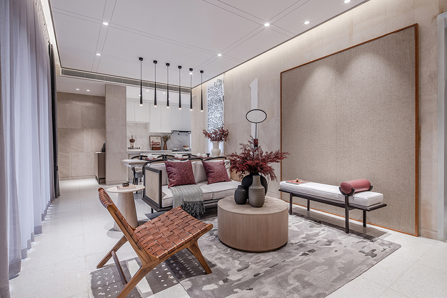 新中式风格室内家装案例效果图-客厅 新中式风格室内家装案例效果图-客厅