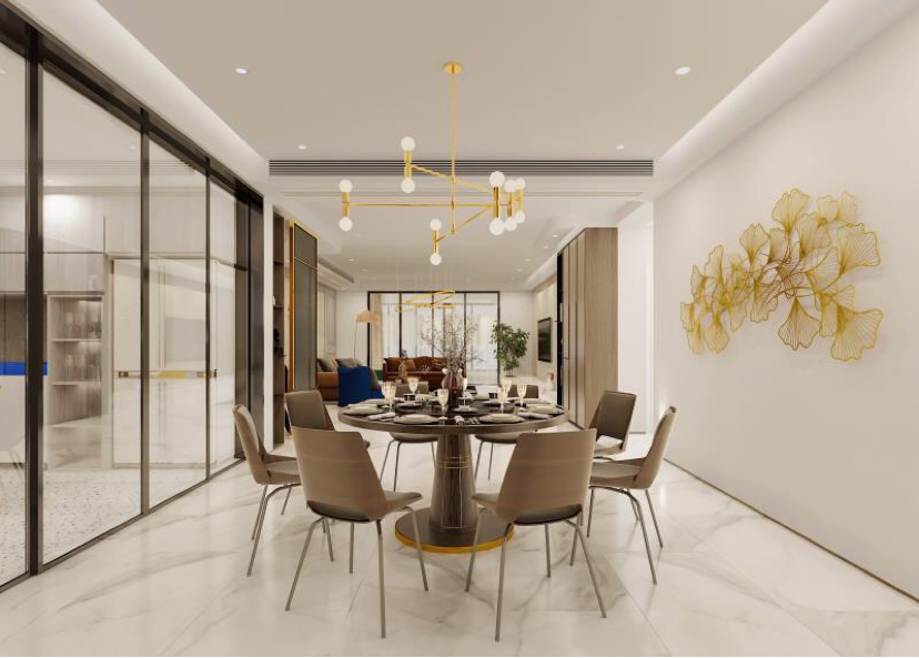 现代轻奢风格家装设计室内装修效果图-餐厅 现代轻奢风格家装设计室内装修效果图-餐厅